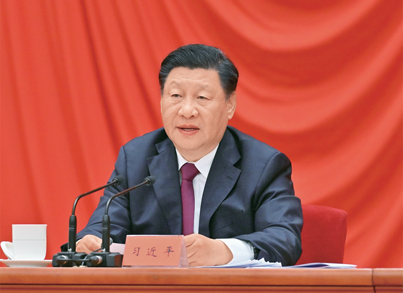 2022年5月10日，慶祝中國共產主義青年團成立100周年大會在北京人民大會堂隆重舉行。中共中央總書記、國家主席、中央軍委主席習近平在大會上發表重要講話。 新華社記者 岳月偉/攝